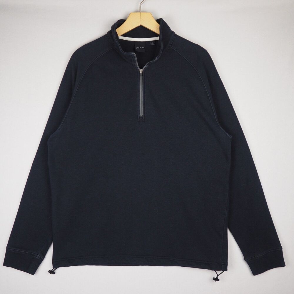 Dunning Golf Ledmore Bamboo Charcoal 1/4 Zip Sweatshirt Mens L Black Sweater